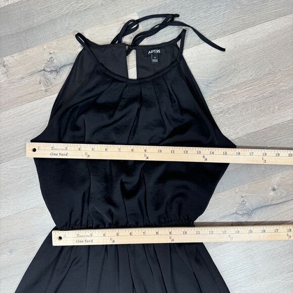 Apt. 9 High Low Halter Tie Neck Midi Maxi Dress Black Small Sleeveless - Picture 10 of 11